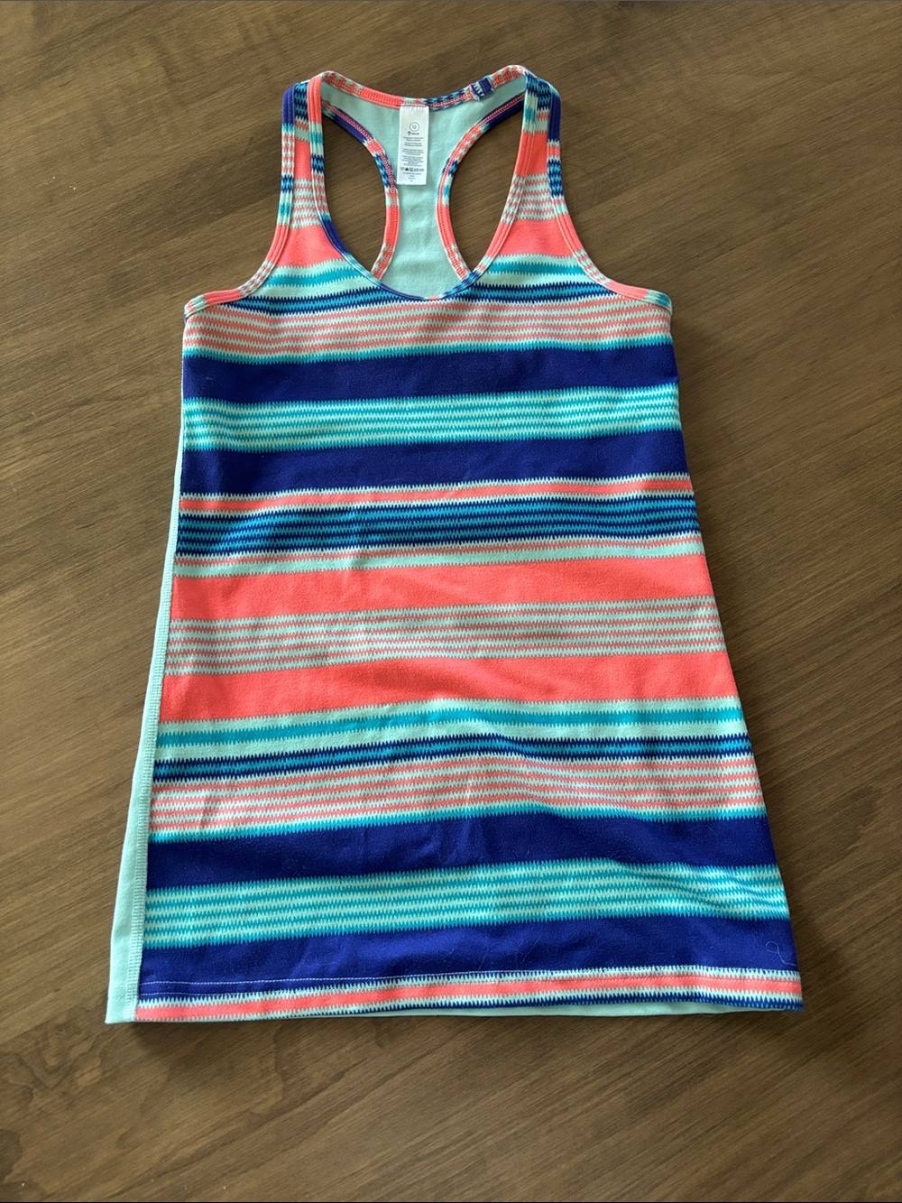 Ivivva Striped Racerback Tank Dress in Coral, Navy & Teal